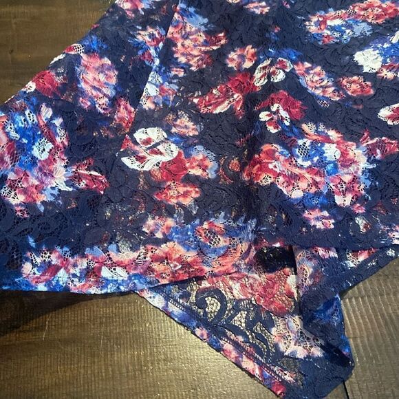 Multicolored Asymmetrical A-line lace dress  Wedding Guest or Easter Sunday SM - Picture 2 of 9